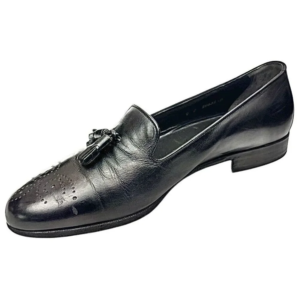 Bally Of Switzerland Men's Black Leather Shoes Size 9 D Used Made In Switzerland